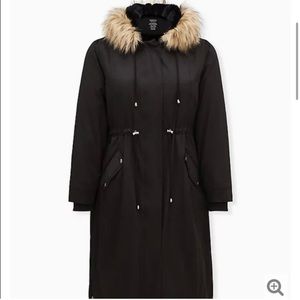 Torrid Nylon Long Line Parka w/ Faux Fur Hood - 1X - Worn Twice